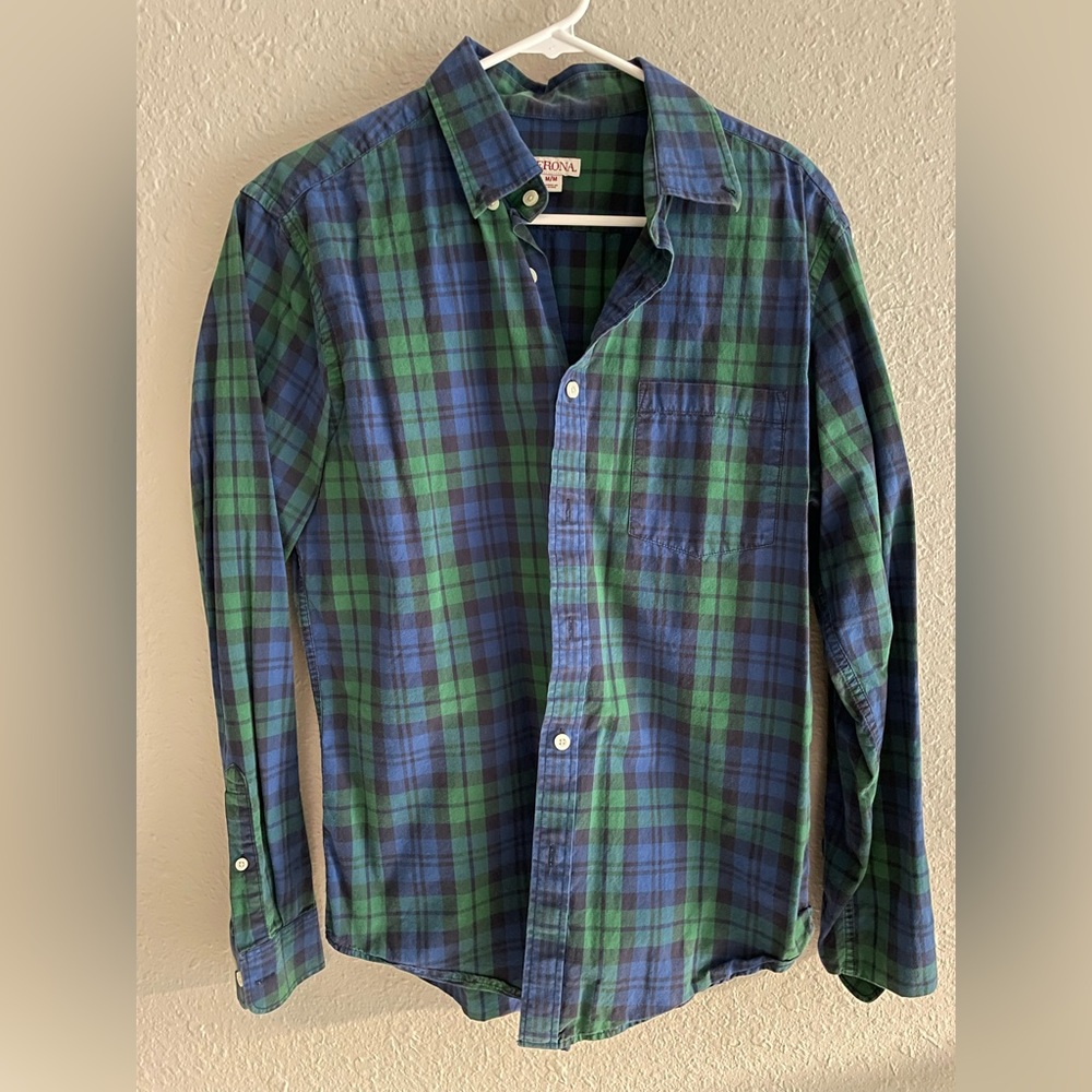 Merona Mens Long Sleeve Button Down Shirt Medium